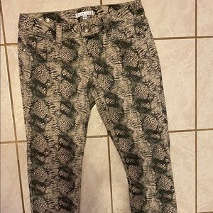 Snakeskin skinny jeans